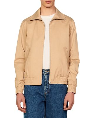 Sandro Zip-up Jacket In Beige