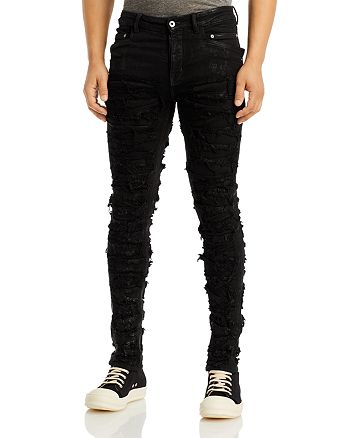Tyrone Shredded Skinny Fit Jeans in Black Bloomingdales Men Clothing Jeans Skinny Jeans 