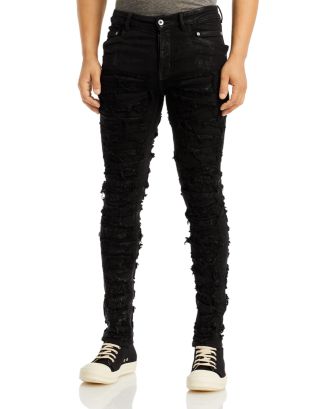 Rick Owens DRKSHDW SHREDDED BOOTS NWT $1855 Rick Owens DRKSHDW Shredded Geth Jeans Dark Dust  main image 4