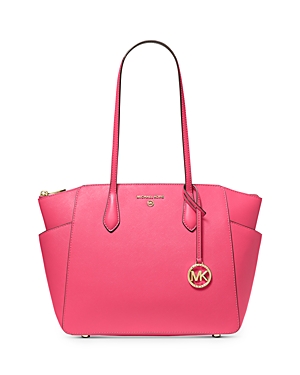 Michael Michael Kors Marilyn Large Leather Tote In Rubin Red