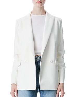 Alice And Olivia Justin Double Breasted Blazer In Soft White