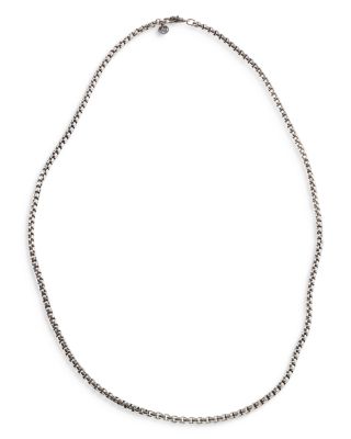 Sterling Silver Classic Chain Woven Box Chain Necklace, 24"
