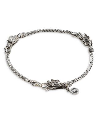 Sterling Silver Legends Naga Dragon Station Link Bracelet