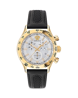 Shop Versace Hellenyium Chronograph, 44mm In Silver/black