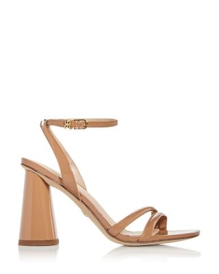 tan strappy block heels