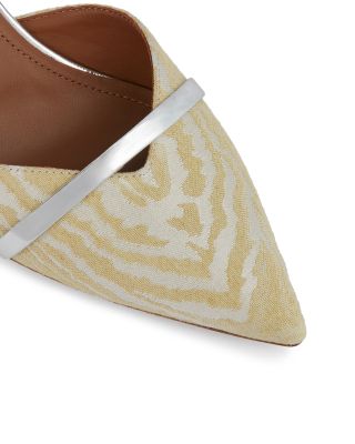 靴 [_kitty_] Malone Soulier Beige Linen Kitten Heel Sandals | Malone Souliers
