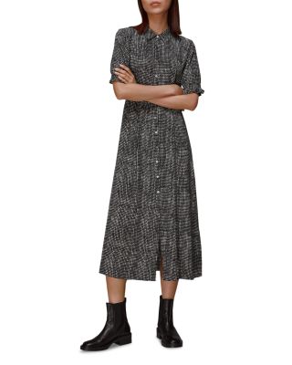 WHISTLES PERI SPOTTED CHECK SHIRT DRESS