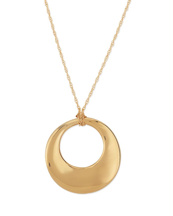 Bloomingdale's Graduate Circle Pendant Necklace in 14K Yellow Gold, 18 ...