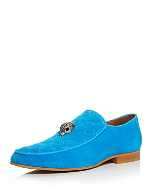 Kurt Geiger Men's Hugh Eagle Head Quilted Slip On Loafers In Blue