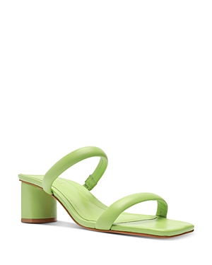 Schutz Women's Ully Lo Square Toe Mid Heel Sandals In Lime Green