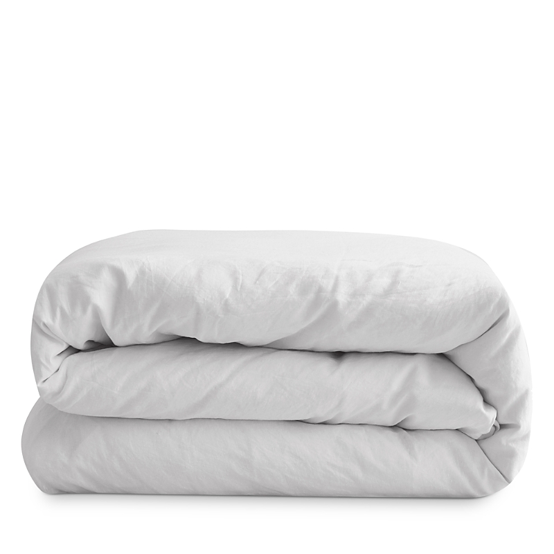Aqua Linen Duvet Cover Set, Full/queen In Snow