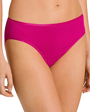 Hanro Cotton Seamless High-cut Full Briefs In Very Berry