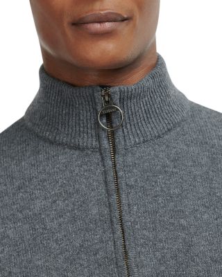 Holden Wool Tartan Trim Regular Fit Quarter Zip Mock Neck Sweater