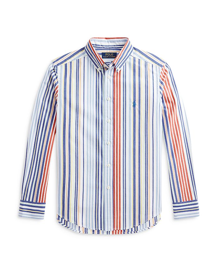 Ralph Lauren Boys' Striped Cotton Poplin Shirt - Big Kid | Bloomingdale's