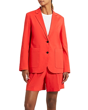 Theory Notch Lapel Blazer In Poppy
