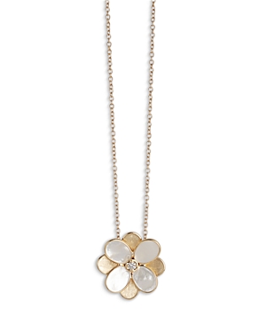 Marco Bicego 18k Yellow Gold Petali Mother Of Pearl & Diamond Flower Pendant Necklace, 16.5 In White/gold