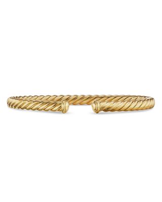 David Yurman 18K Yellow Gold Cablespira Cuff Bracelet
