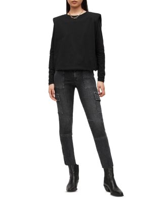 Duran Skinny Cargo Jeans in Washed Black