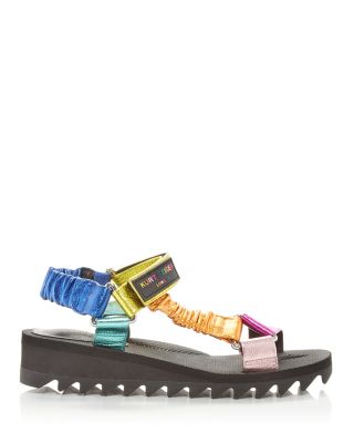 different color sandals