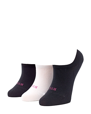 Shop Hue The Perfect Liner Sneaker Socks, Set Of 3 In Black/white