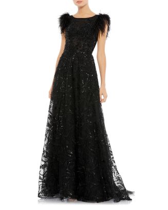 Mac Duggal Feather Sequin Gown | Bloomingdale's