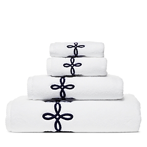 Matouk Gordian Knot Milagro Fingertip Towel - 100% Exclusive In White/navy Blue
