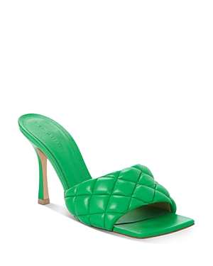 Bottega Veneta Green Padded Heeled Sandals In Parakeet