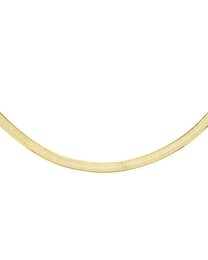 By Adina Eden Adinas Jewels Herringbone Chain Necklace in 14K Gold