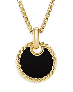 David Yurman - DY Elements® Disc Pendant in 18K Yellow Gold with Black Onyx and Mother of Pearl