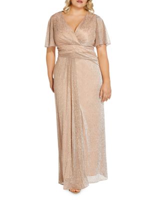 Adrianna papell metallic lace gown best sale