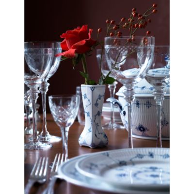 Blue Fluted Plain Small Vintage Vase