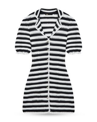 Maje Rosette Striped Crochet Look Dress | Bloomingdale's Women