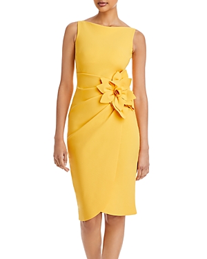 Chiara Boni La Petite Robe Glenaly Flower-applique Dress - 100% Exclusive In Yellow