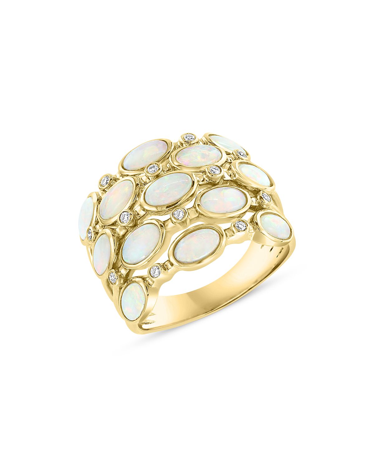 Bloomingdale's Fine Collection Opal & Diamond Multirow Statement Ring
