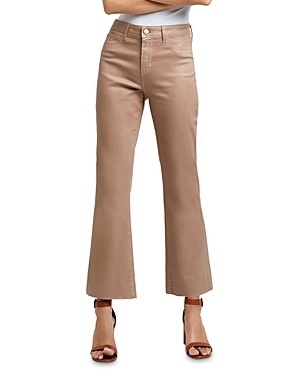 Kendra High Rise Cropped Flared Jeans in Cappuccino