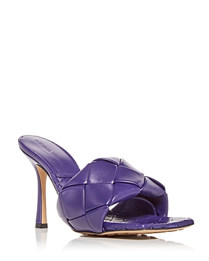 Bottega Veneta Lido Women's Woven High Heel Slide Sandals In Unicorn