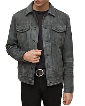 John Varvatos - Andrew Slim Fit Leather Trucker Jacket