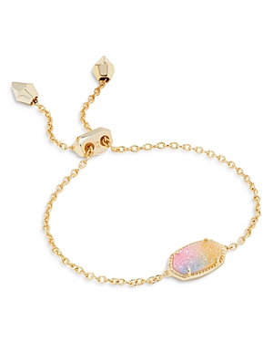 Kendra Scott Elaina Drusy Bracelet In Gold/pink Water