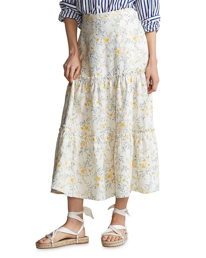 Ralph Lauren Printed A Line Midi Skirt | Bloomingdale's
