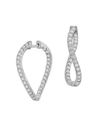 diamond twist hoop earrings