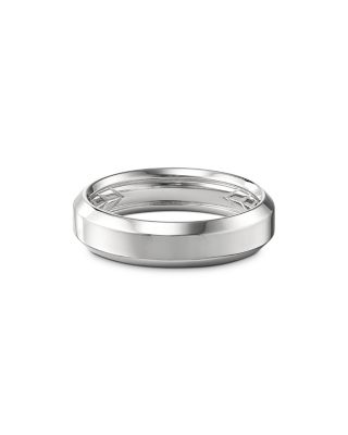 David Yurman - Men's 18K White Gold Wedding Beveled Bands