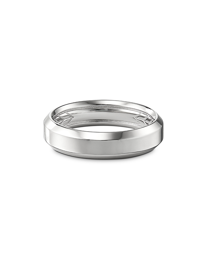 David Yurman Men's 18K White Gold Beveled Band