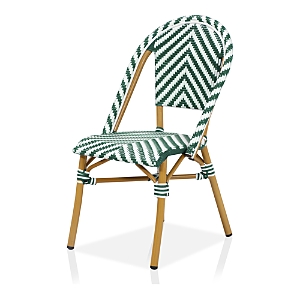 Shop Furniture Of America Sparrow & Wren Tempata Faux Rattan Outdoor Dining Chairs, Set Of 4 In Green