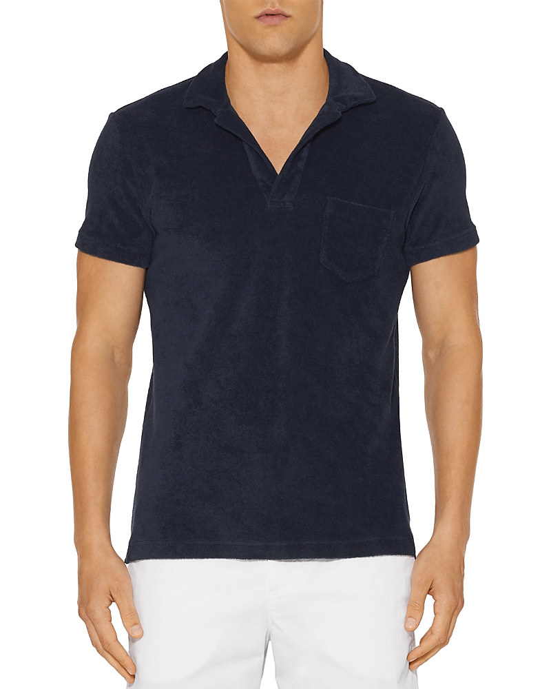Orlebar Brown Cotton Terry Solid Tailored Fit Polo Shirt