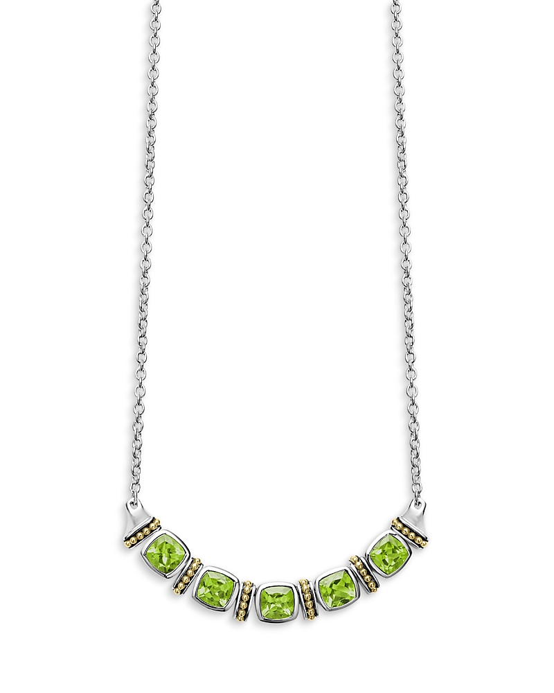 Lagos 18K Yellow Gold & Sterling Silver Rittenhouse Peridot Multi Stone Statement Necklace, 16