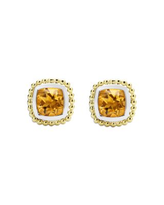 18K Yellow Gold & Sterling Silver Rittenhouse Citrine Stud Earrings