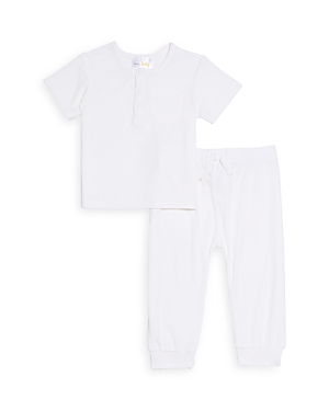 Bloomie's Baby Unisex Top & Jogger Trousers Set - Baby In Ivory