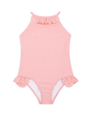 Little Kid Big Kid Bloomingdales Sport & Swimwear Swimwear Swimsuits Girls Sorbet Pink Ruffled Halter One Piece Swimsuit Baby 