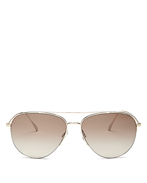 Oliver Peoples Brow Bar Aviator Sunglasses, 60mm In Gold/brown