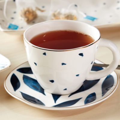 Blue Bay 4 Piece Teacup &amp; Saucer Set